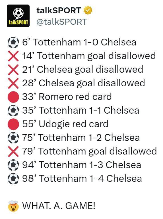 开云体育平台-【英超】热刺2人染红，杰克逊戴帽，切尔西4比1大胜